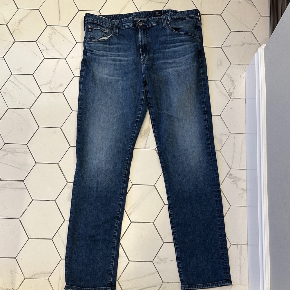 AG Adriano Goldschmied Dark Blue Straight Jeans